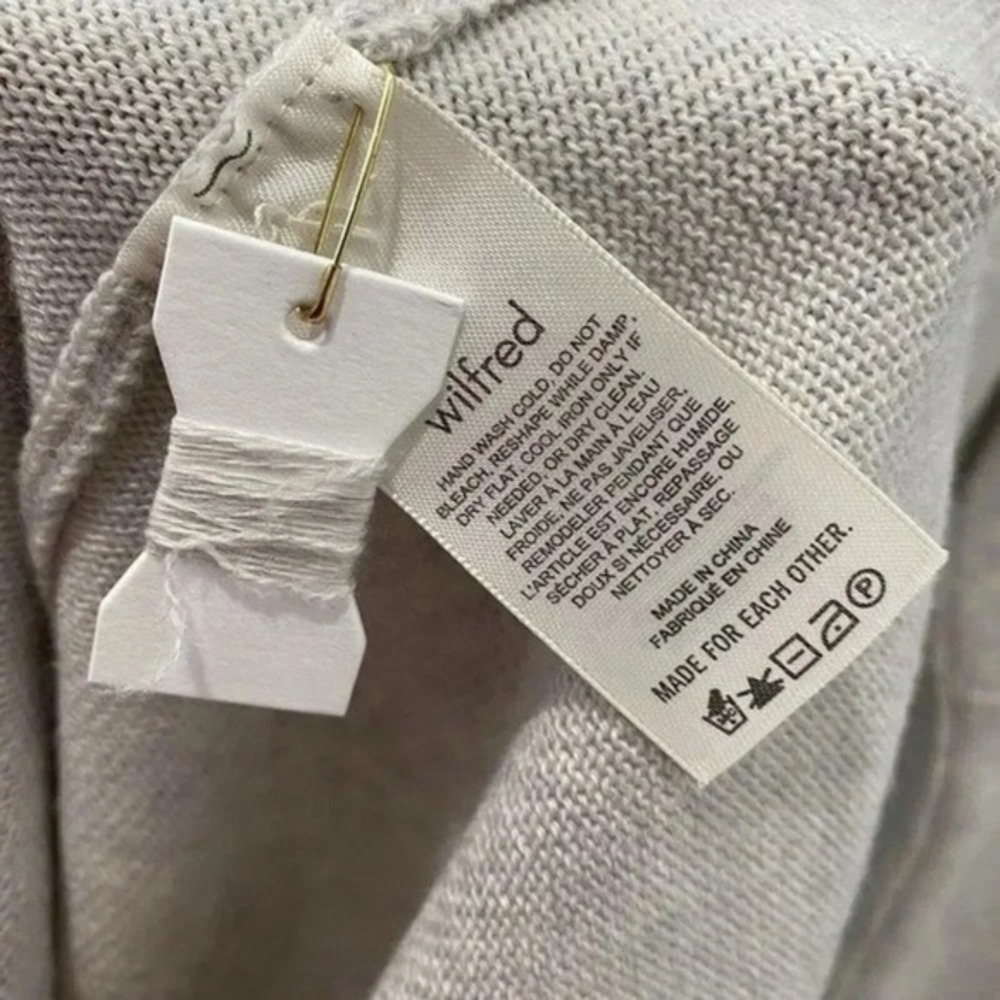 New Aritzia Wilfred Women's L Utopia Button Up Sweater Dress Heather Merino Wool - Picture 9 of 11